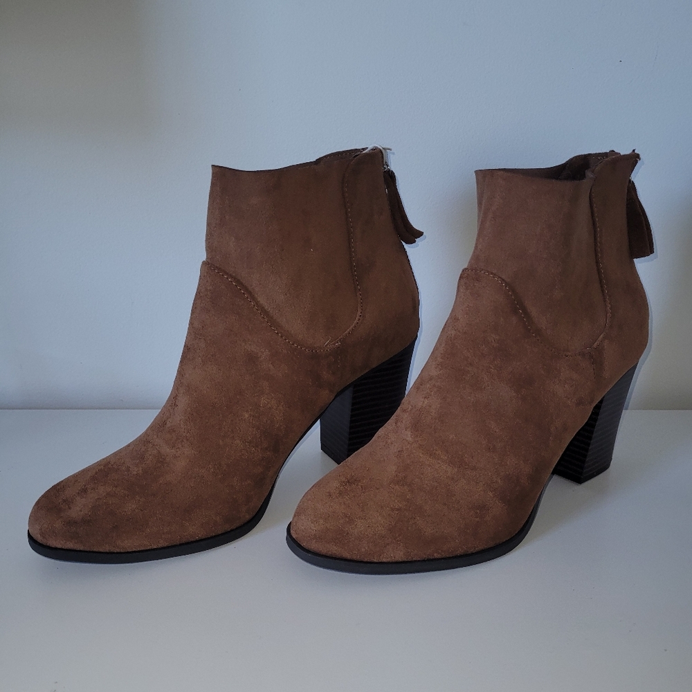 NWT Brown Suede Like Bootie